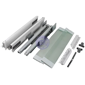 silence changeable soft close Double Wall Drawer System With Frosted Glass Height 183mm