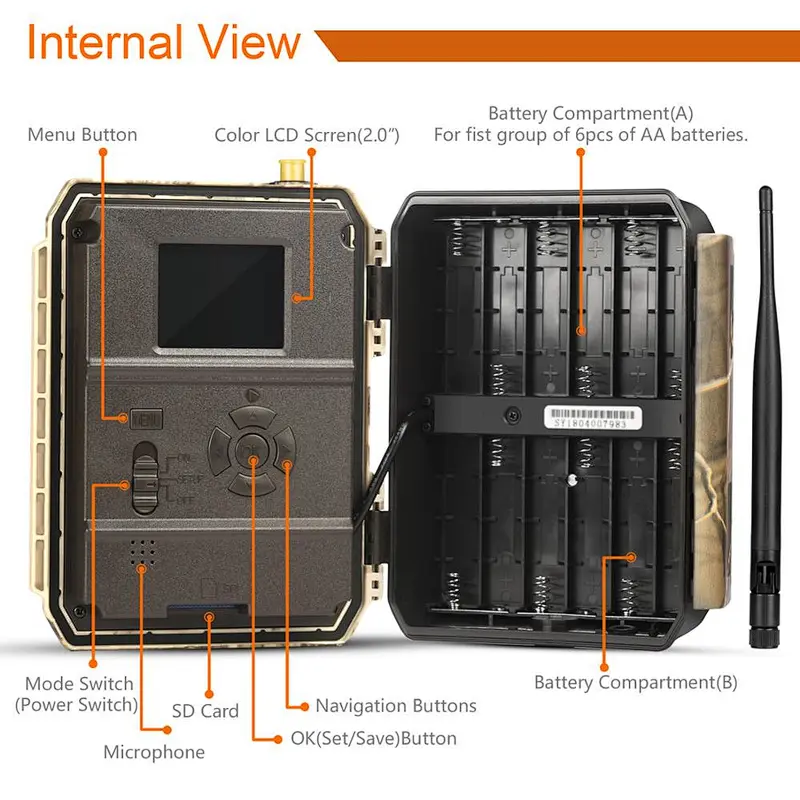 IP66 Outdoor solar power 3G sim card wireless mms hidden long time recording infrared thermal night vision hunting trail camera