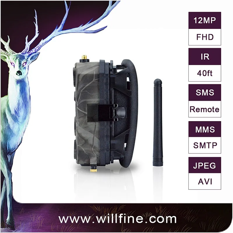 12MP 1080P invisible IR GPRS GSM MMS SMS battery operated outdoor wireless security camera