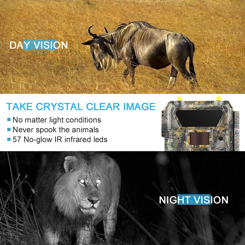 Free APP Control No Glow PIR Motion Detection Outdoor Wildlife Digital Trail Animal Camera 4G
