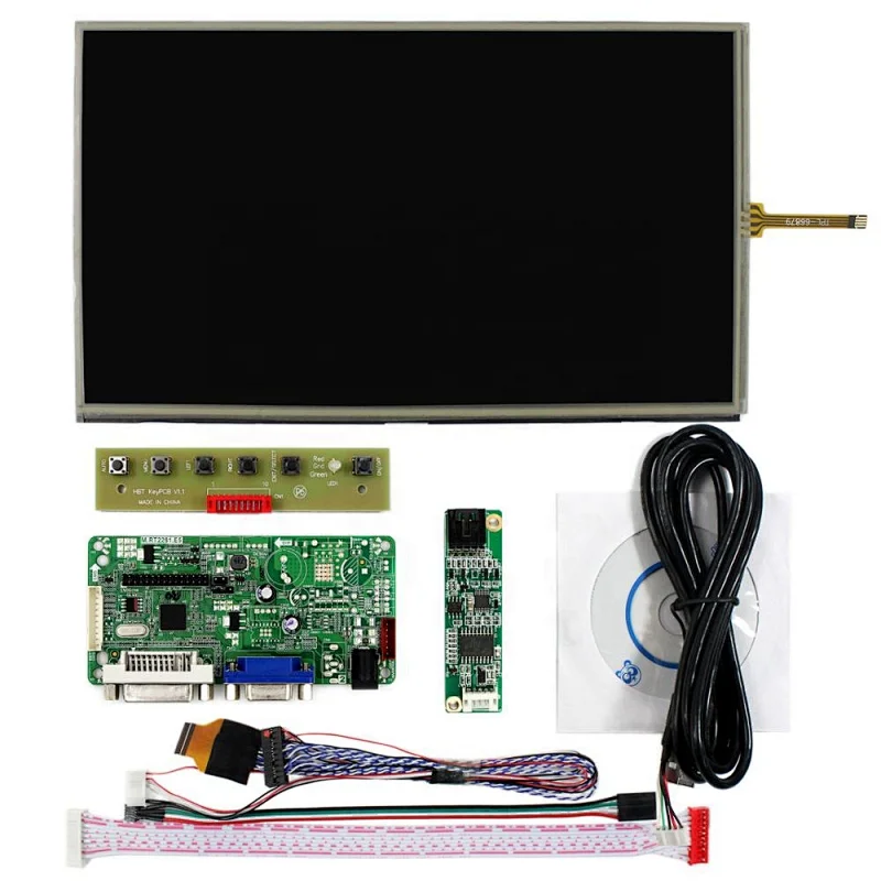 DVI,VGA LCD Controllers 10.1 Inch 1366x768 IPS Lcd with Touch Panel Screen 1366x768 ips lcd 10.1 inch lcd touchscreen vga+DVI input lcd controller