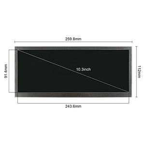 10.3inch lcd monitor HSD103KPW2-A10 with 1920X720 high resolution lcd display module