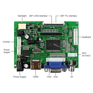 VGA 2AV LCD Controller Board 20pin LVDS Connector HSD121KXN1-A10 1024X768 Resolution 12.1inch LCD Screen