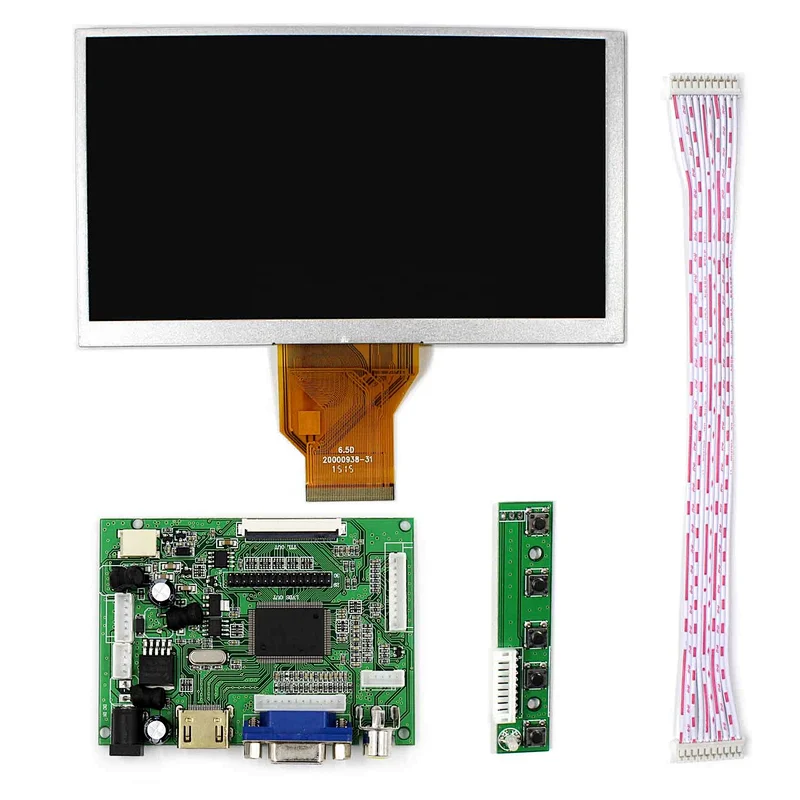 VGA 2AV Driver Board 6.5inch AT065TN14 800x480 LCD Screen