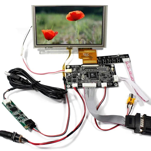 VGA+AV LCD Controller Board  6.2inch 800x480 HSD062IDW1 LCD With Touch  screen controller  board