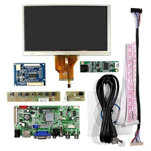 H DMI+VGA+AV+USB LCD Controller Board VS-V59AV-V1 with 6.5inch AT065TN14 800X480 LCD With 4-Wire Resistive Touch Panel