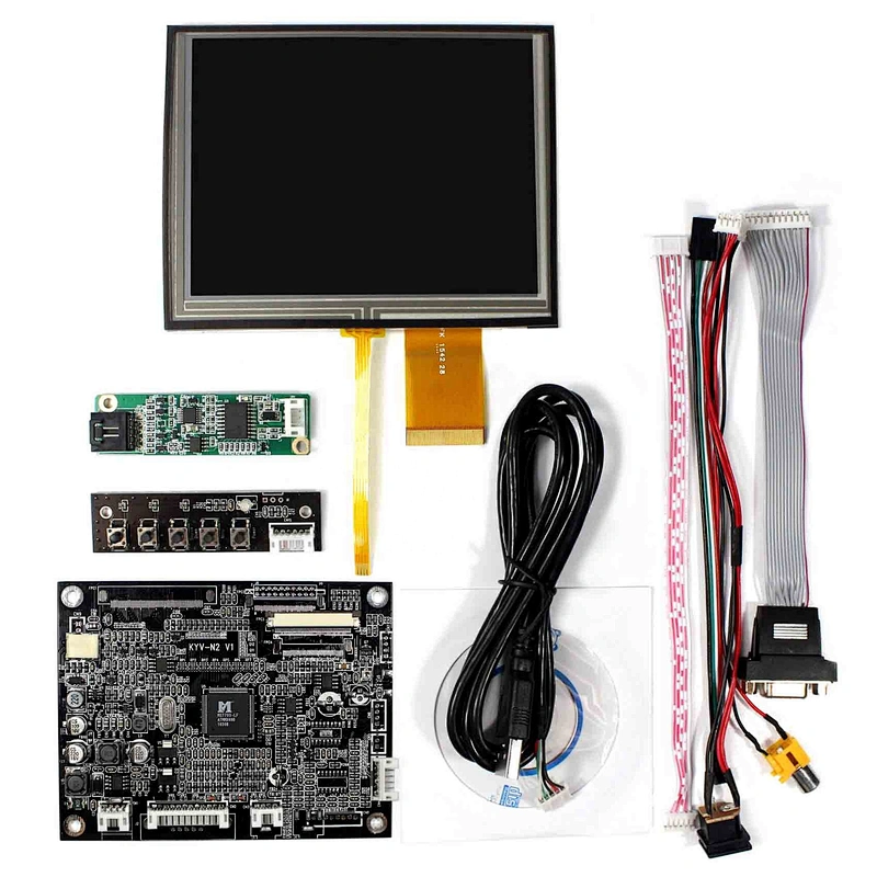640x480 digital tft lcd module 5.6inch AT056TN52 with touch panel, VGA AV lcd controller board
