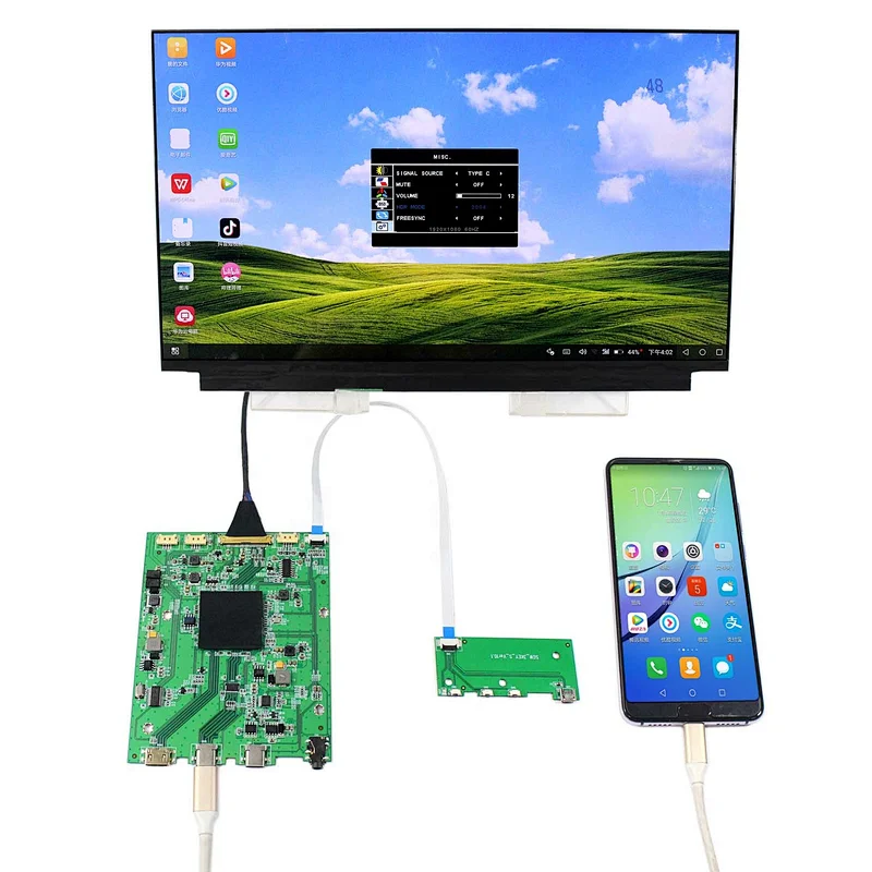 mini H+ Type C LCD Controller Board 13.3inch 3840X2160 4K LCD Screen HDR Support (can offer without backlight for 3D printer)