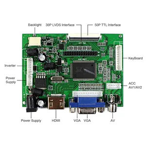 HDMI+VGA+2AV 50PIN  LCD control Board With 3.5inch 800x600  lcd panel