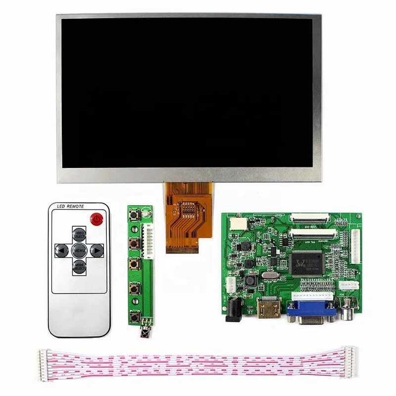 HD MI VGA 2AV LCD Board Work for 7inch AT070TNA2 1024X600 LCD Screen+Remote Control