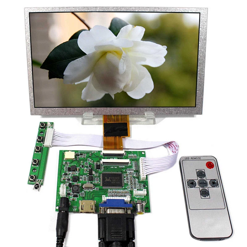 HDMI VGA 2AV LCD Board Work 8inch 40Pin 1024x768 LCD Screen+Remote Control