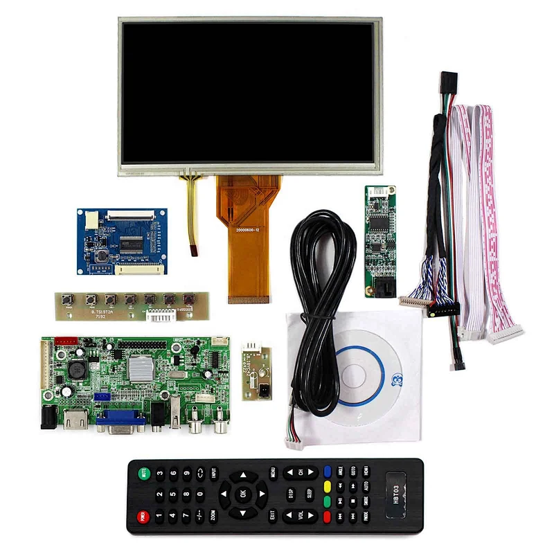 HD MI+VGA+AV+USB LCD Controller Board with 7inch 800X480 LCD screen + Touch Panel+USB Controller Card