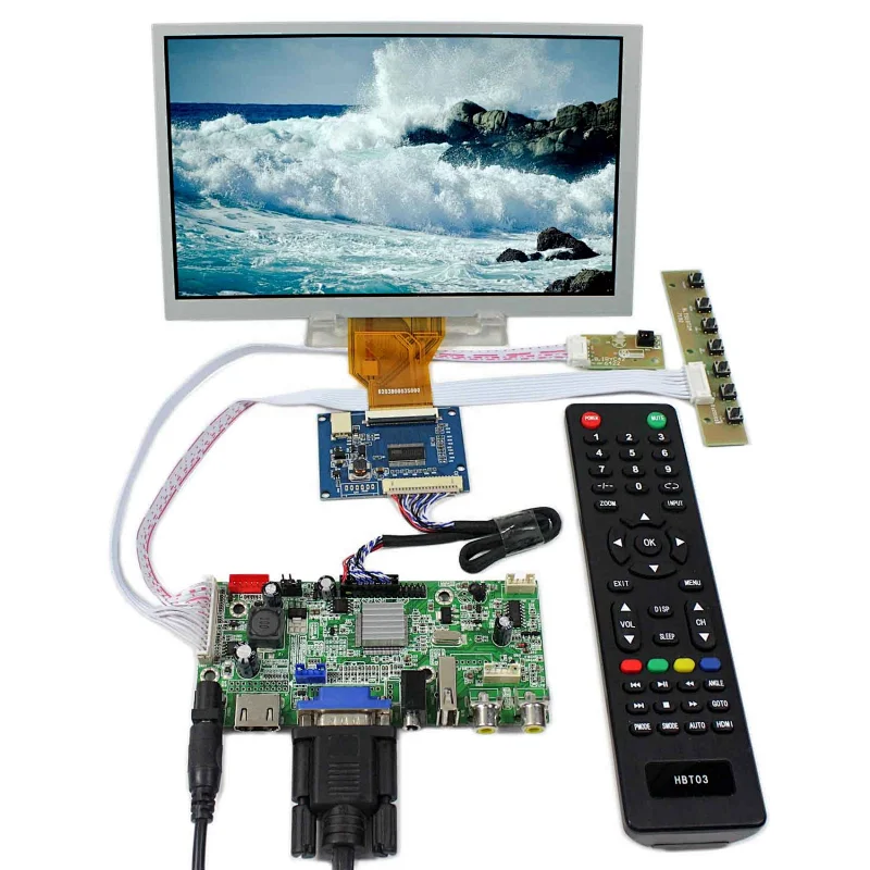 HDMI+VGA+AV+USB LCD Controller Board VS-V59AV-V1 with 8inch 800X480 LCD Screen