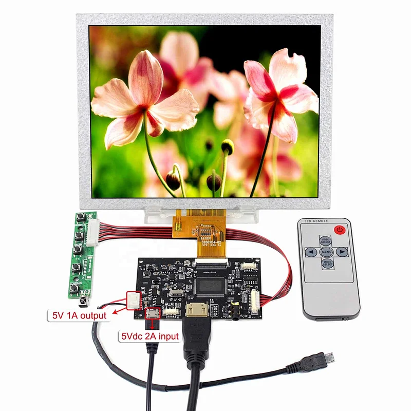 HDMI LCD Controller Board VS-TY2660H-V815 with 40P TTL Interface 8inch EJ080NA-04C 1024X768 LCD Screen