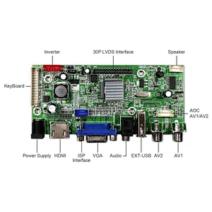 HD MI+VGA+AV+USB LCD Controller Board VS-V59AV-V1 with 9inch 800X480 LCD With Touch Panel+Tcon Board+Remote Control