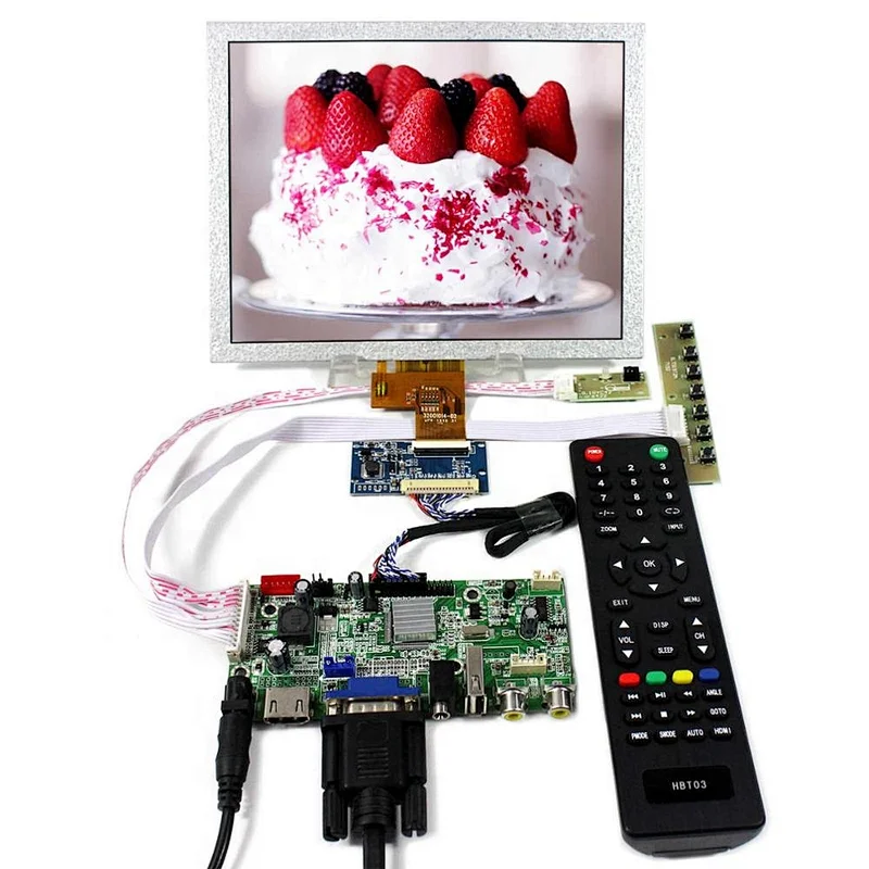 HDMI+VGA+AV+USB LCD Controller Board VS-V59AV-V1 with 8inch EJ080NA-04C 1024X768 LCD Screen