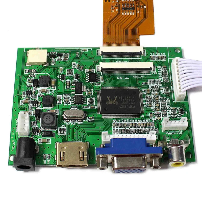 HD MI VGA 2AV LCD Board Work for 7inch AT070TNA2 1024X600 LCD Screen+Remote Control