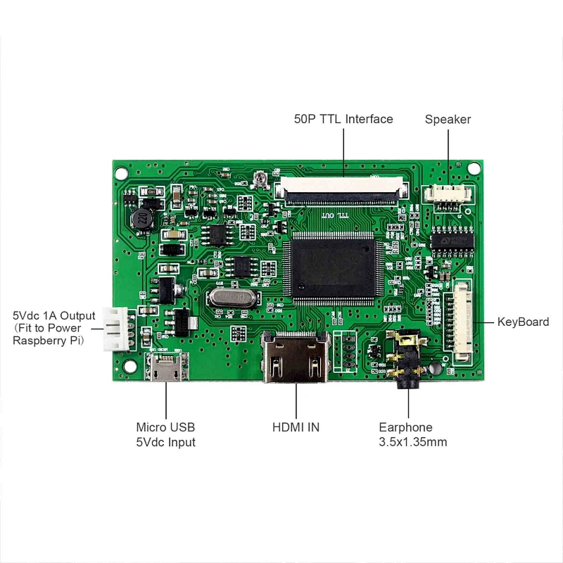 7 inch 1024x600 IPS tft lcd display module with HD MI LCD board work for 50P TTL Interface LCD Screen