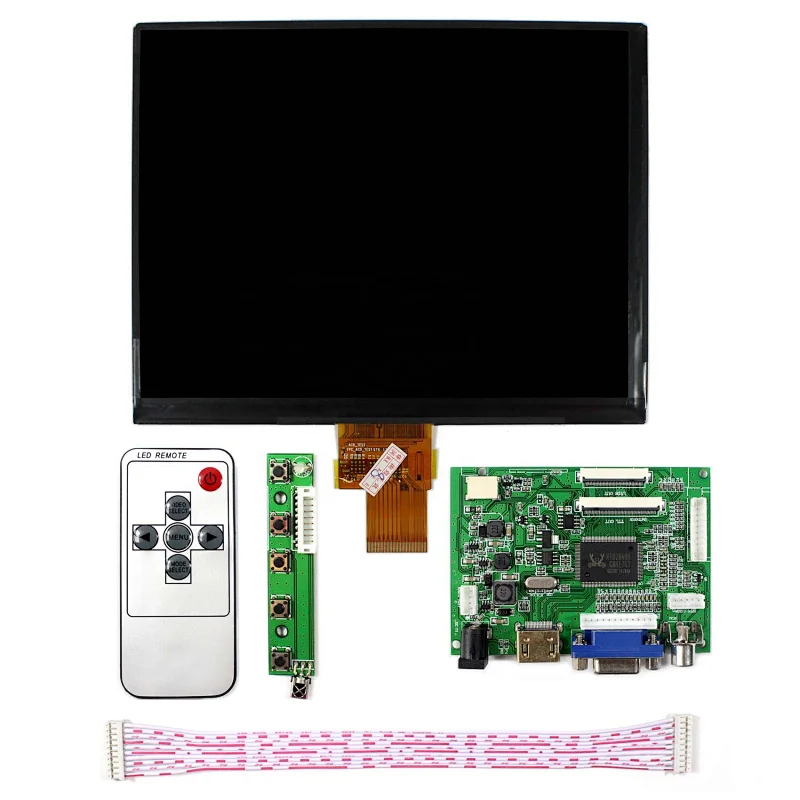 HDMI VGA 2AV LCD Board Work  for 8inch HJ080IA-01E 1024X768 IPS LCD Screen+remote control