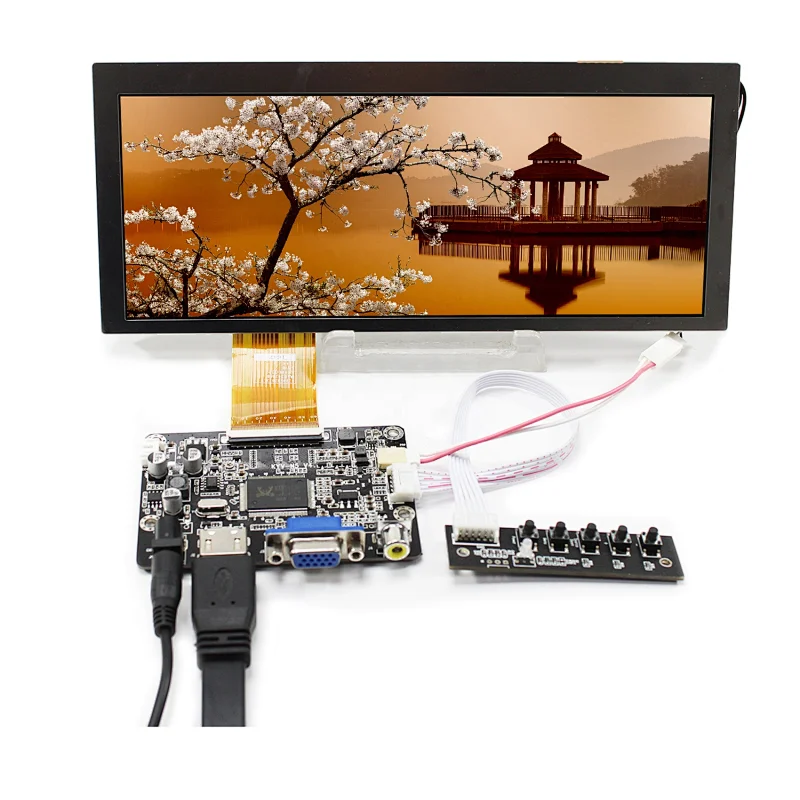 8.8 inch bar type TFT LCD display module 1920*480 high brightness with HD-MI driver board kits for Automotive