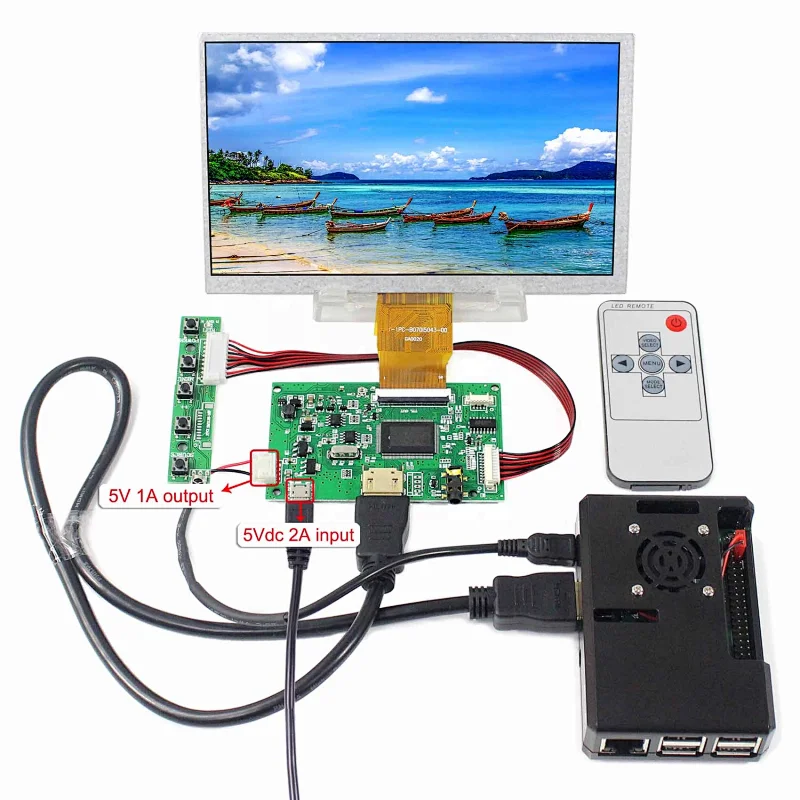 7 inch 1024x600 IPS tft lcd display module with HD MI LCD board work for 50P TTL Interface LCD Screen