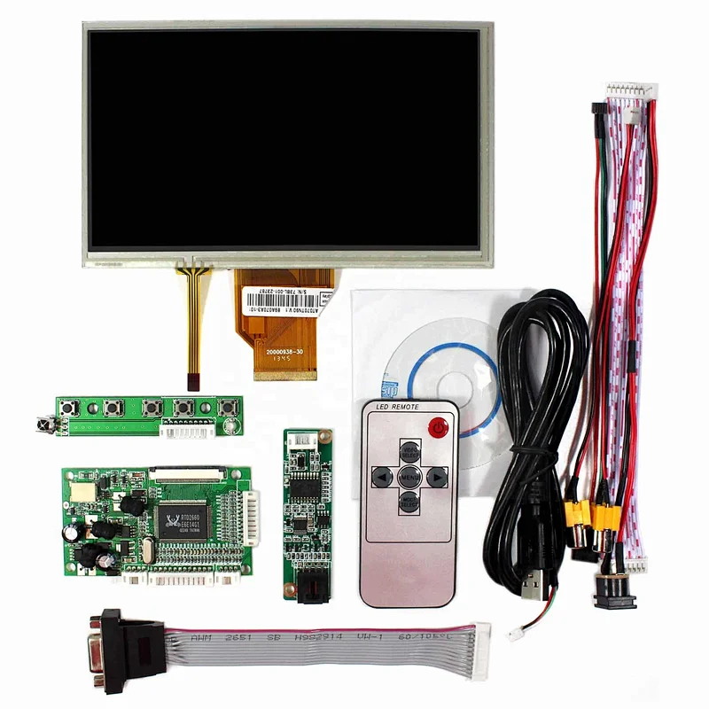 VGA+2AV LCD Controller Board VS-TY50-V1and 50Pin TTL  7inch AT070TN90 800X480 LCD With Touch Panel VS070TP-A5