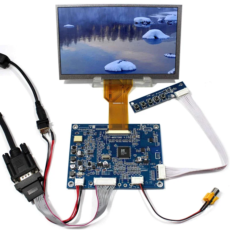 7 inch 800x480  lcd tft AT070TN92 with VGA AV LCD Controller Board VS-MD07080V.2