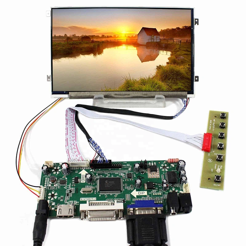 VGA DVI AUDIO LCD controller board with 7inch 1024X600 tft lcd panel universal lcd controller board 7 tft lcd controller board 7inch 1024x600 lcd panel