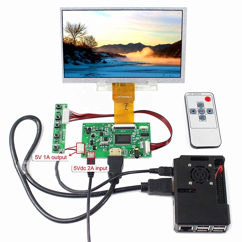 LCD Display module 7inch 1024x600 with hd mi controller board