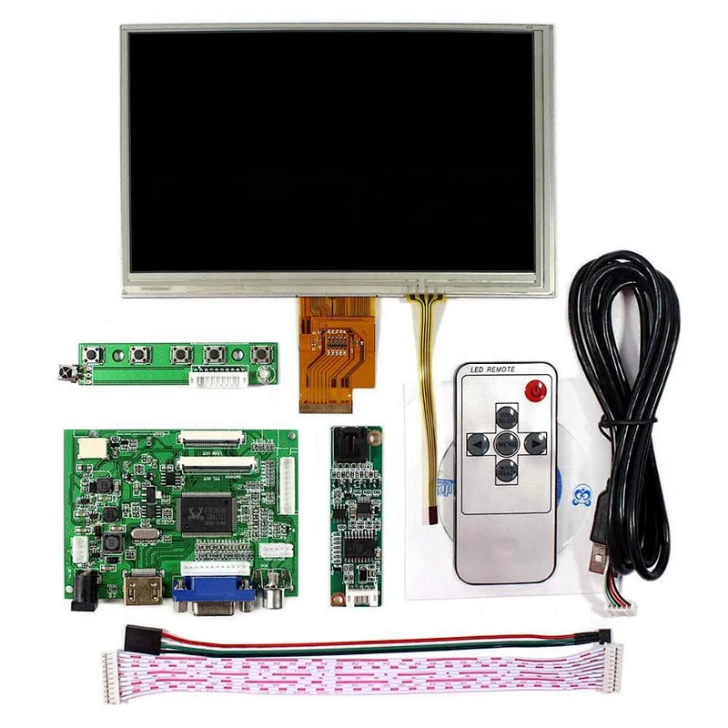 H DMI+VGA+2AV LCD Controller Board VS-TY2662-V5+7inch 1024X600 LCD Screen With Resistive Touch Panel lcd display panels transparent lcd display lcd smart board