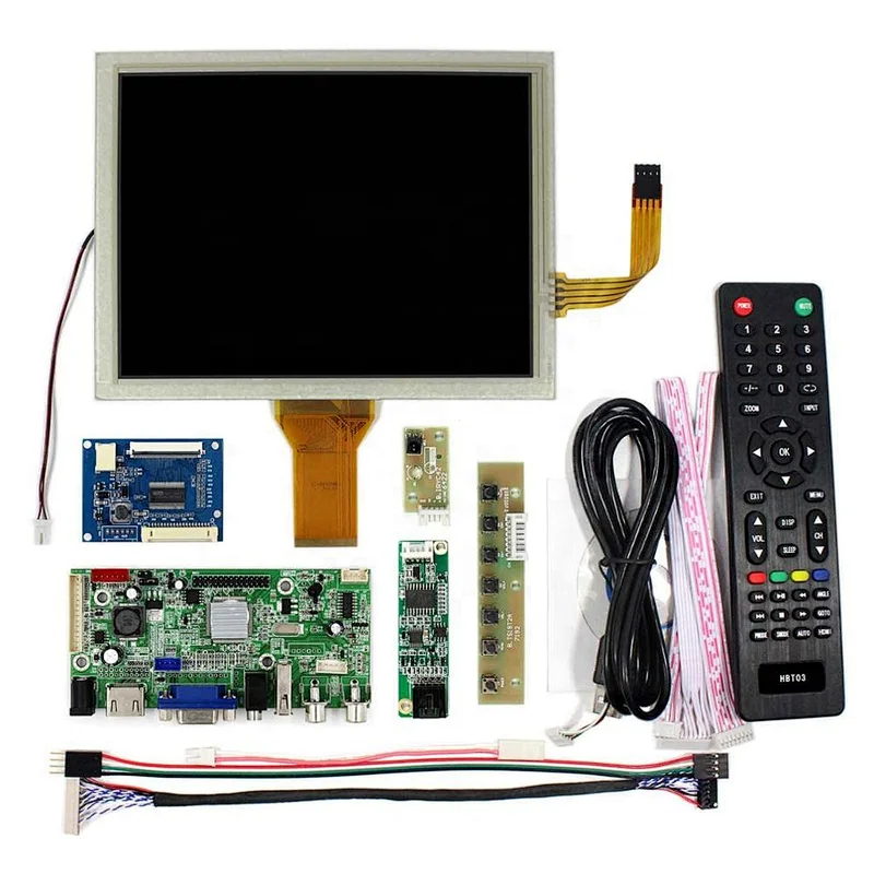 HDMI+VGA+AV+USB LCD Controller Board VS-V59AV-V1 with 8inch  800X600 LCD Screen With Touch Panel