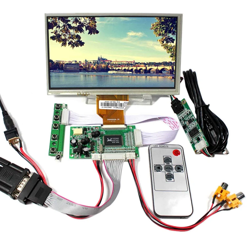 VGA+2AV LCD Controller Board VS-TY50-V1and 50Pin TTL  7inch AT070TN90 800X480 LCD With Touch Panel VS070TP-A5