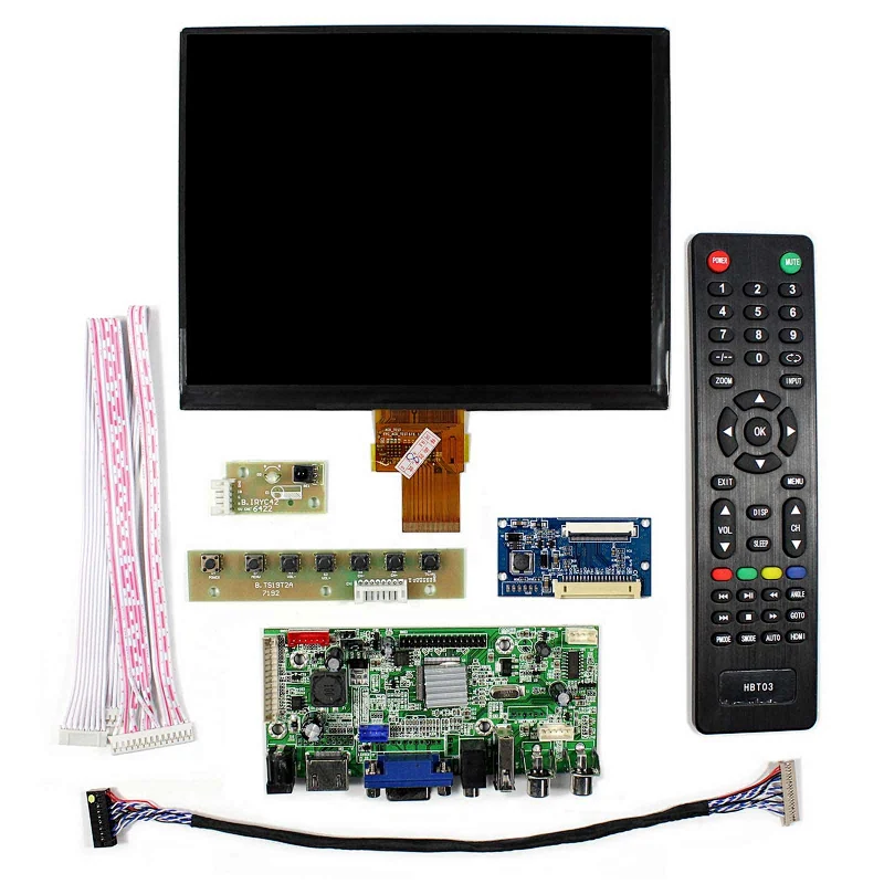 HDMI+VGA+AV+USB LCD Controller Board VS-V59AV-V1 with 8inch 1024X768 IPS LCD Screen