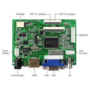 HD MI+VGA+2AV LCD Controller Board+8inch ZJ080NA-08A 1024X600 LCD Screen With Resistive Touch Panel