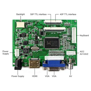 HDMI VGA 2AV LCD Board Work 8inch 40Pin 1024x768 LCD Screen+Remote Control