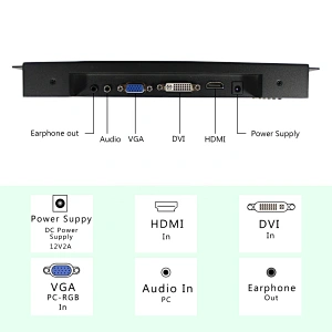 LCD Monitor Monitors 10.4inch 800x600 LCD Monitor with HD-MI DVI VGA for POS  PC