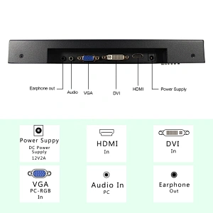 LCD Monitor 12.1inch 800x600 LED Backlight LCD Monitor Metal Case Industiral Monitor for POS car