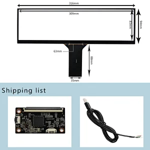 12.6inch Capacitive 10 points Muti-Touch work for 12.6inch 1920x515 NV126B5M-N41 LCD Screen