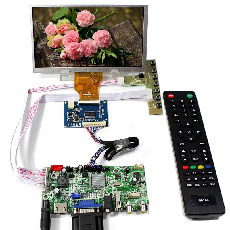 HDMI+VGA+AV+USB LCD Controller Board VS-V59AV-V1 with 6.5inch AT065TN14 800X480 LCD Screen