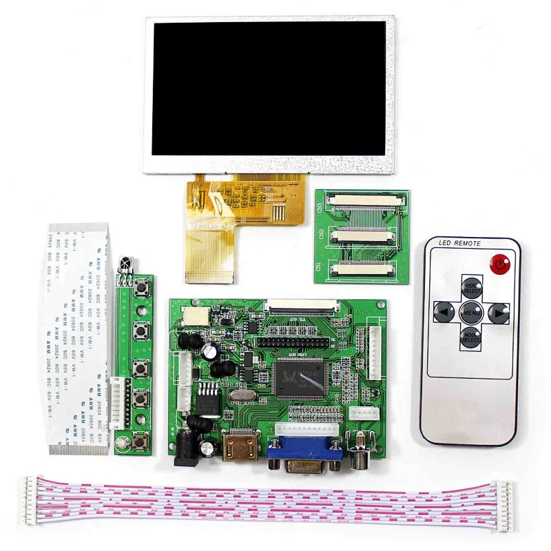 LCD Controller board with 4.3inch AT043TN24 480x234 LCD Screen
