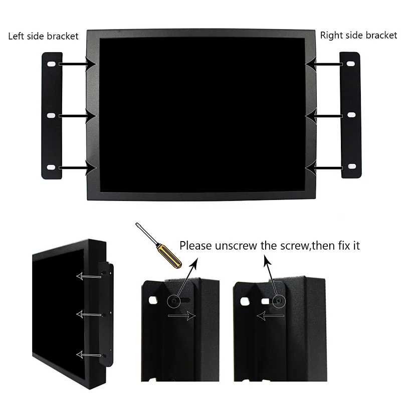 LCD Monitor 12.1inch 800x600 LED Backlight LCD Monitor Metal Case Industiral Monitor for POS car