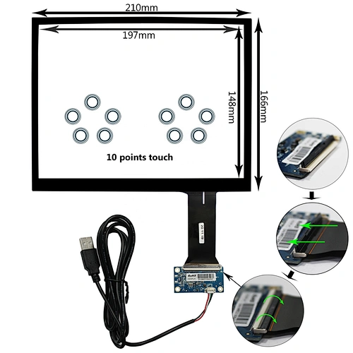9.7inch Capacitive Touch Panel Support 10 points Muti-Touch work for 1024x768 LCD