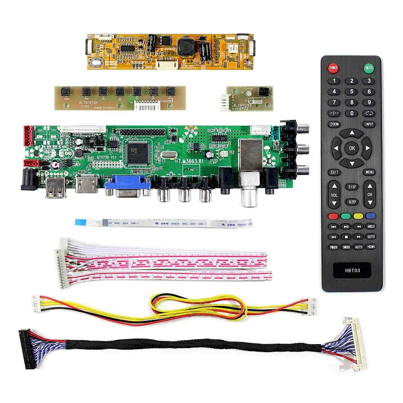HD MI VGA AV USB ATV DTV LCD Controller Board T.M3663.81 for 22inch 1680x1050:  LM220WE5-TLA1 lcd panels