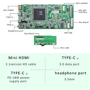 12.3inch LP123QP1-SPA2  3000X2000 LCD Screen with Type C HD-MI Controller  Board