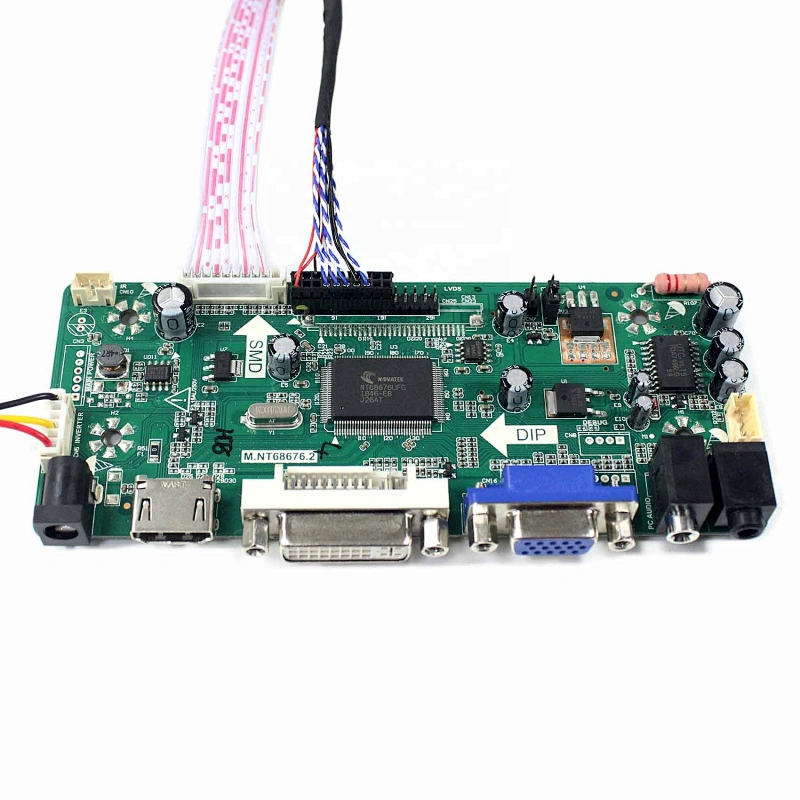 HD MI DVI VGA AUDIO LCD Controller Board M.NT68676 Work for LVDS Interface 12.1inch 1024x768 lcd screen