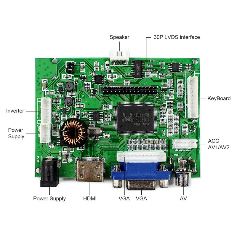HD MI VGA 2AV Audio Controller Board VS-TY2662-V196 Work for 40pin LVDS LCD 11.6inch 1366x768 N116B6-L04 B116XW01 V0 LTN116AT02