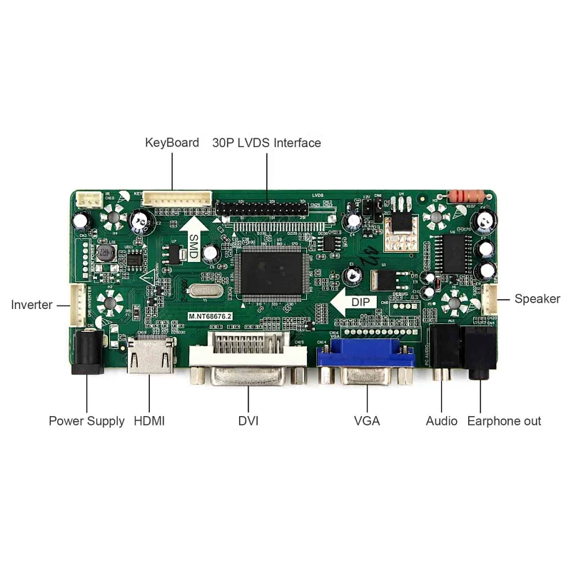 LVDS to hd mi vga dvi converter board for LCD TFT 23.8