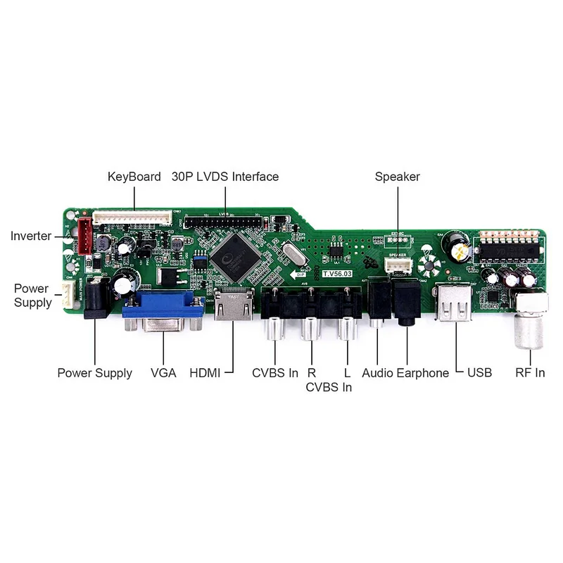 HD MI VGA AV USB RF VST056 LCD Controller Board 30pins eDP 1920x1080 replacement lcd tv screen