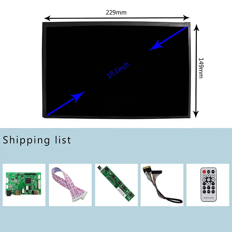 10.1inch B101UAN02.1 1920X1200 LCD Screen  LVDS 50pins  Removed Backlight with HD-MI LCD Controller Board