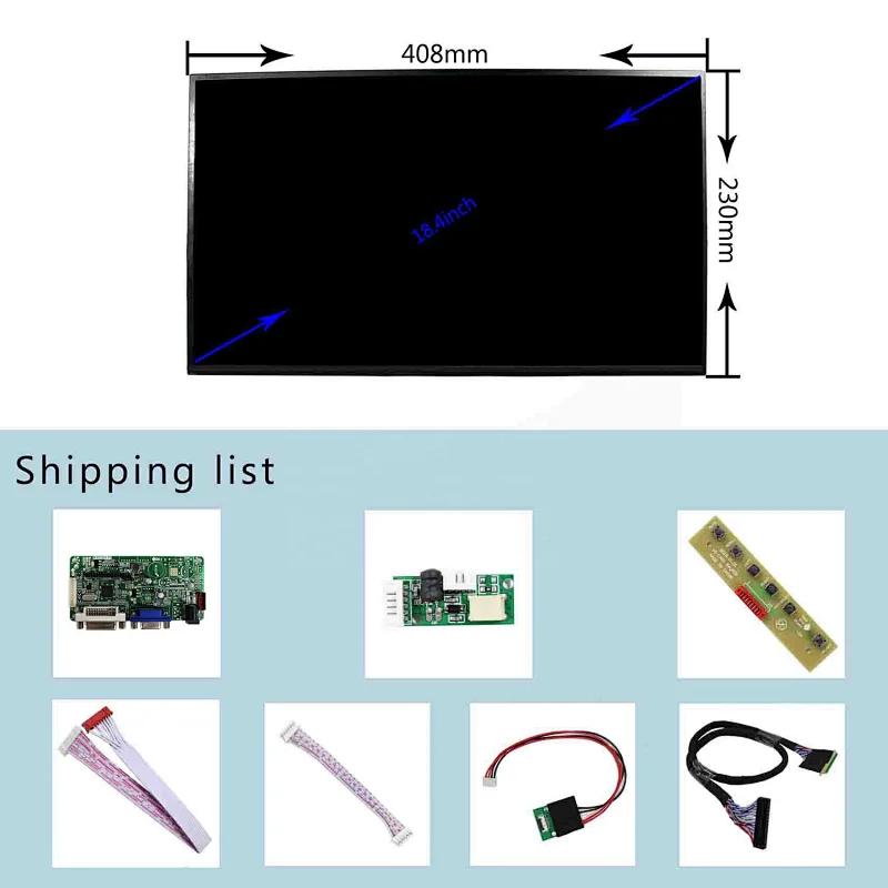 18.4inch CLAA184FP01 1920X1080  Full Viewing Angle LCD Screen with DVI VGA LCD Controller Board